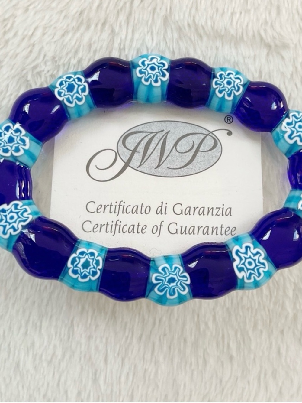 Murano Millefiori Art Glass Mini Picture Frame Blue 3” Handmade Italy